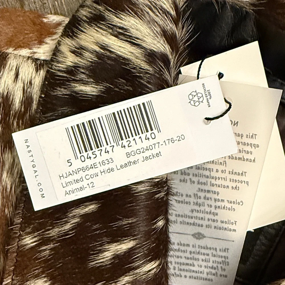 Nasty Gal Cow Hide leather Bomber Jacket - Picture 4 of 11